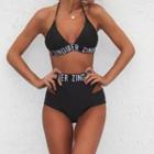 Letter Halter Bikini