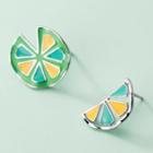Non-matching Orange Stud Earring