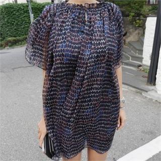 Patterned Chiffon Tunic