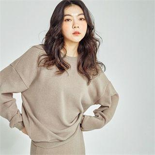 From Seoul Set: Loose-fit Knit Pullover + Mermaid Skirt