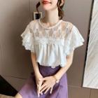 Lace Chiffon Short-sleeve Top