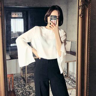 Slashed Sleeve Chiffon Top
