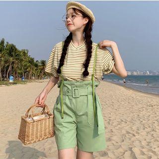 Short-sleeve Striped T-shirt / Jumper Shorts