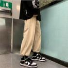 Drawstring Plaid Cropped Harem Pants