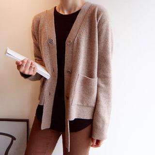 Snap-button Wool Cardigan
