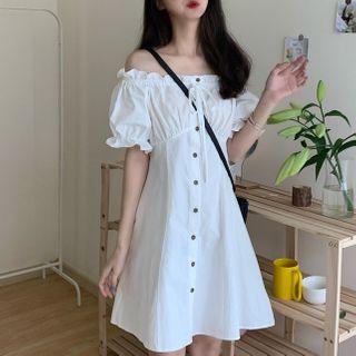 Off Shoulder Puff Sleeve Dress