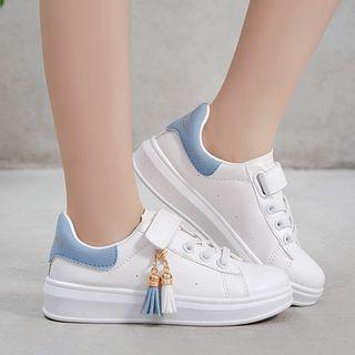 Tasseled Adhesive Strap Sneakers