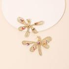Bead Dragonfly Earring 1 Pair - Gold - One Size