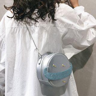 Planet Shape Faux Leather Crossbody Bag