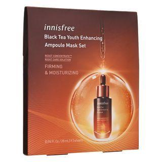 Innisfree - Black Tea Youth Enhancing Ampoule Mask Set 28ml X 5 Pcs