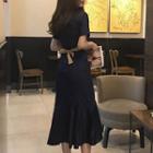 Short Sleeve Midi Flared T-shirt Dress