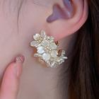 Flower Rhinestone Acrylic Alloy Earring 1 Pair - White - One Size