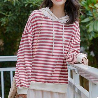 Striped Hoodie Red - One Size