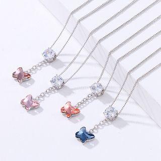 Swarovski Elements Crystal Bow Pendant Necklace