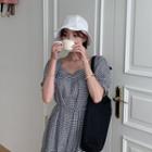 Linen Blend Bucket Hat With Strap