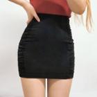 Shirred-side Mini Skirt
