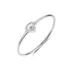 925 Sterling Silver Fashion And Elegant Geometric Triangle Bangle With Cubic Zirconia Silver - One Size