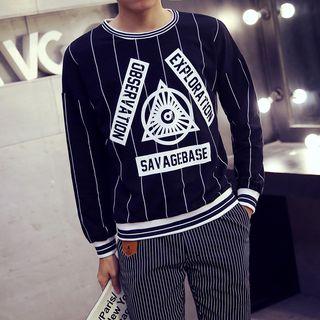 Printed Pinstriped Pullover