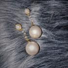 Faux Pearl Dangle Earring 1 Pair - Champagne & Gold - One Size