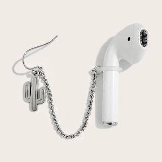 Cactus Airpods Retainer Earring 1 Pc - Silver - One Size