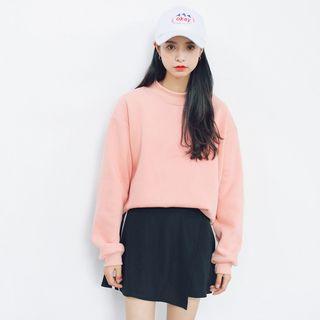 Mock-neck Fleece-lined Sweatshirt