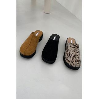 Faux-suede Platform Mules