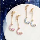 Moon-and-star Drop Earring / Clip-on Earring
