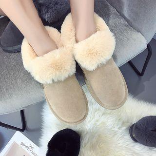 Fleece-lining Stitched Shoe Boots