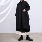 Quilted Single-breasted Midi Coat Black - One Size