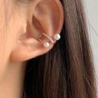 Faux Pearl Ear Cuff 1 Pc - Right Side - Silver - One Size