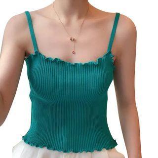 Knit Lettuce Edge Camisole Top