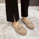 Houndstooth Faux Shearling Lace-up Shoes