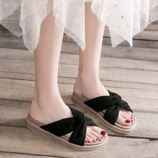 Knotted Platform Slippers