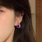 Open Hoop Earring 1 Pair - Purple - One Size