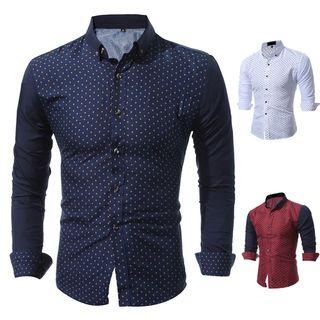 Mushroom Printed Color Block Shirt