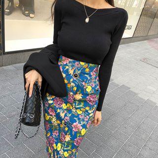 Button-down Bloom Pencil Skirt