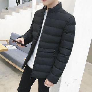Plain Stand-collar Padded Coat