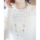 Flower Bead Long Chain Necklace