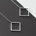925 Sterling Silver Square Dangle Earring 1 Pair - Dangle Earring - One Size