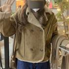 Double Breasted Coat Coffee - One Size