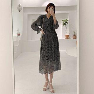 Plaid Chiffon Long Dress