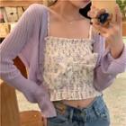 Floral Camisole Top 80267# - Camisole Top - Purple Floral - White - One Size