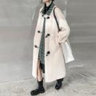 Gingham Panel Toggle Button Coat