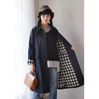 Flap-pocket Cotton Mac Coat