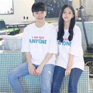 Couple Anyone Print T-shirt