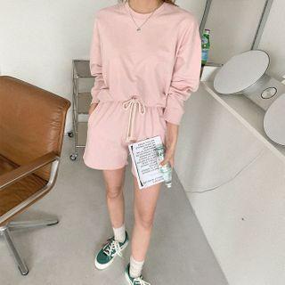 Set: Plain Sweatshirt + Sweat Shorts