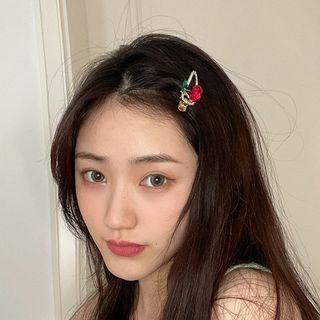 Cherry Alloy Hair Clip Cherry - Red - One Size