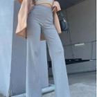 High Waist Side-drawstring Straight-fit Pants