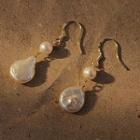 Freshwater Pearl Drop Earring 1602 - 1 Pr - Gold - One Size