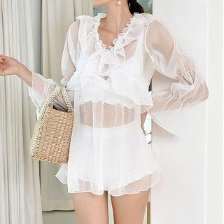 Set : High Waist Bikini + Cover Up